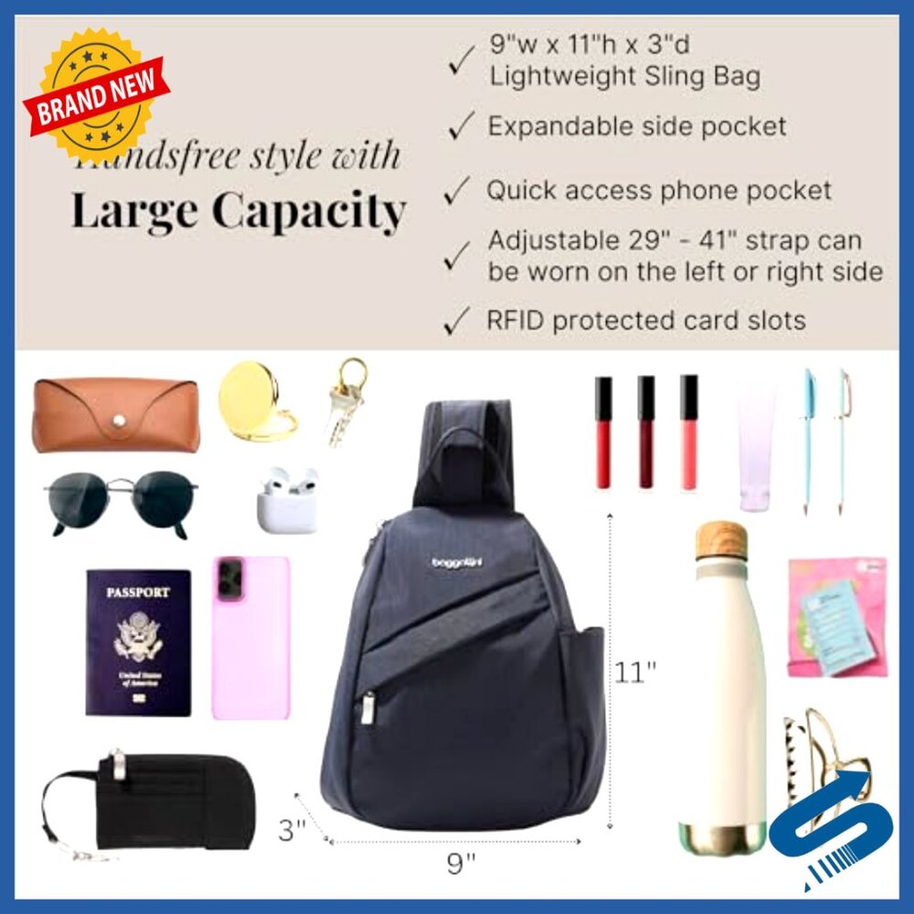 Lightweight Sling Backpack Adjustable Strap Expan… - image 4